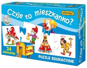PUZZLE EDUKACYJNE - CZYJE TO MIESZKANKO?, ADAMIGO