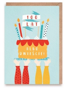 KARTKA URODZINOWA 100 LAT, ALBO DWIEŚCIE, EKO