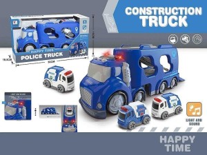 AUTO Z KONTENEREM I 2 AUTKAMI POLICYJNYMI ŚWIATŁO