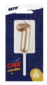 ŚWIECZKA ZŁOTA BALON CYFRA 1