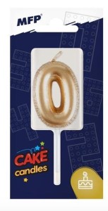 ŚWIECZKA ZŁOTA BALON CYFRA 0