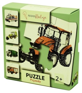 PUZZLE 4-ELEMENTOWE POJAZDY, MAMA MALUJE