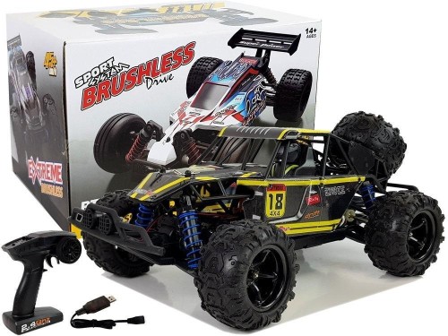Terenówka zdalnie sterowana1:18 żółta, Leantoys