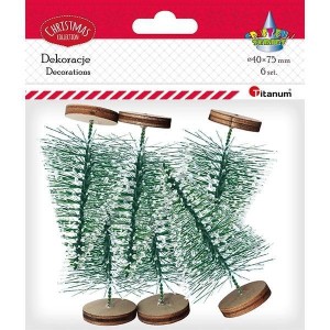 DRZEWKA PLASTIKOWE CHOINKI 75X45MM 6SZT ZIELONE