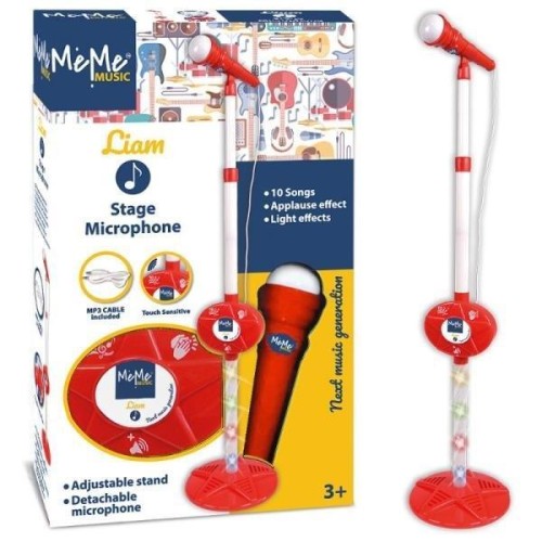 Mikrofon sceniczny czerwony ze statywem, MeMe