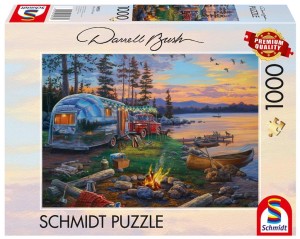 PUZZLE PQ 1000 DARREL BUSH OGNISKO NAD JEZIOREM