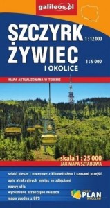 MAPA SZTABOWA - SZCZYRK, ŻYWIEC I OKOLICE 1:25 000