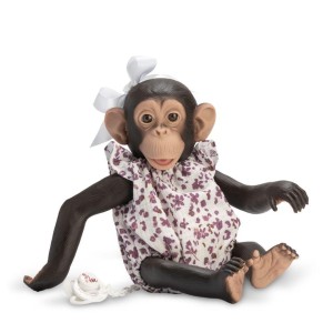 MAŁPKA HISZPAŃSKA LOLA W RAMPERSIE W KWIATKI 32CM