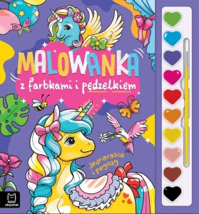 MALOWANKA Z FARBKAMI I PĘDZELKIEM. JEDNOROŻCE