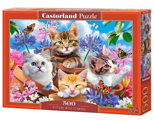 Puzzle 500 Kittens with Flowers CASTOR, Castorland
