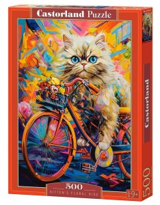PUZZLE 500 KITTEN'S FLORAL RIDE CASTOR, CASTORLAND
