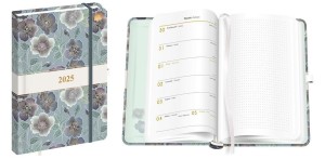 KALENDARZ 2025 KSIĄŻKOWY B5/96K MET.BLUE ROSE