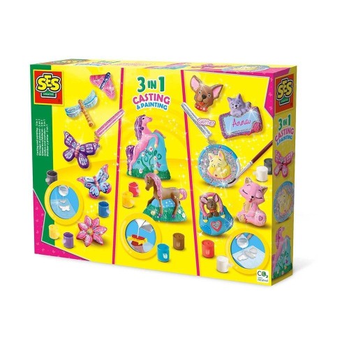 Odlewy gipsowe - brokatowe zwierzątka 3w1, SES NL