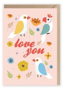 KARTKA OKOLICZNOŚCIOWA PAPUŻKI, EKO KOPERTA K029