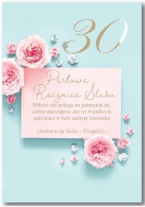 KARTKA OKOLICZNOŚCIOWA ROCZNICA ŚLUBU 30