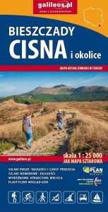 MAPA TUR. - BIESZCZADY, CISNA I OKOLICE 1:25 000