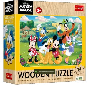 PUZZLE DREWNIANE 24 MICKEY Z PRZYJACIÓŁMI TREFL