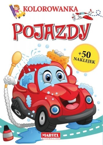 Kolorowanka z naklejkami Pojazdy, praca ziorowa