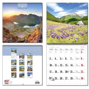 KALENDARZ 2025 30X60 13 PLANSZOWY TATRY