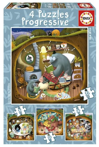 Puzzle 4w1 Leśne opowieści, Educa