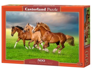 PUZZLE 500 HORSES IN SPRING RUSH, CASTORLAND