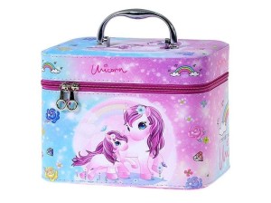 KUFEREK WALIZKA Z LUSTERKIEM, ZAPINANY NA ZAMEK S