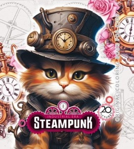 KOLOROWANKA 160X160 STEAMPUNK KOT