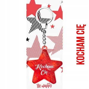 BRELOK GWIAZDKA KOCHAM CIĘ, BE-HAPPY GIFTS