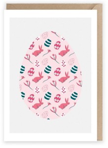 KARTKA OKOLICZNOŚCIOWA PISANKA RÓŻOWA, EKO K084