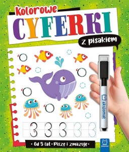 KOLOROWE CYFERKI Z PISAKIEM. PISZĘ I ZMAZUJĘ OD 5