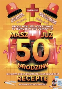 KARNET URODZINOWY Z RECEPTĄ 50