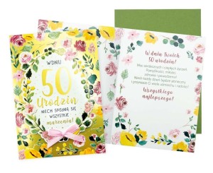 KARNET B6 URODZINY 50 (KWIATY)