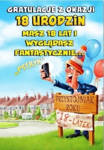 KARTKA OKOLICZNOŚCIOWA URODZINY 18 MF14