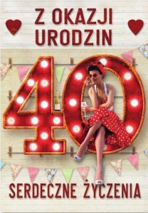 KARTKA OKOLICZNOŚCIOWA URODZINY DUŻA 40 TDF24