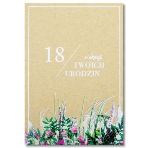 KARTKA OKOLICZNOŚCIOWA URODZINY 18