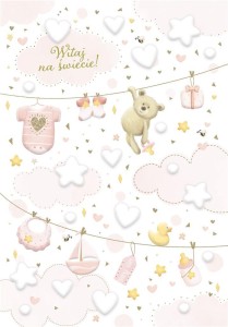 KARTKA OKOLICZNOŚCIOWA NARODZINY RÓŻOWE