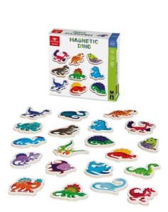 MAGNETYCZNE DREWNIANE MAGNESY DINOZAURY 20 SZTUK