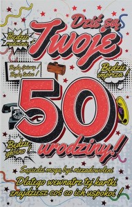 KARNET URODZINOWY Z ZAWIESZKĄ 50