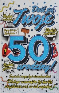 KARNET URODZINOWY Z ZAWIESZKĄ 50