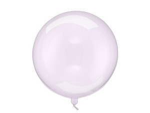 BALON KULA TRANSPARENTNY FIOLETOWY 40CM