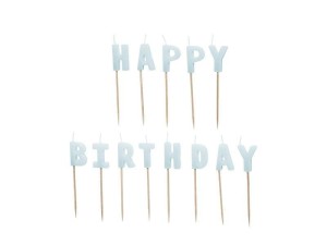 ŚWIECZKI HAPPY BIRTHDAY 2,5CM BŁĘKITNE 13SZT