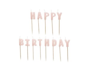 ŚWIECZKI HAPPY BIRTHDAY RÓŻOWE 2,5CM 13SZT