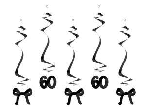 ŚWIDERKI 60 Z KOKARDKAMI CZARNE 50CM 5SZT