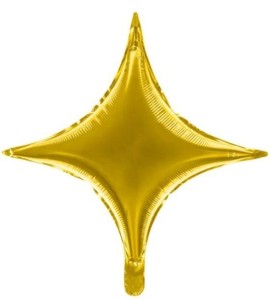 BALON FOLIOWY GWIAZDA 4-RAMIENNA ZŁOTA 45CM