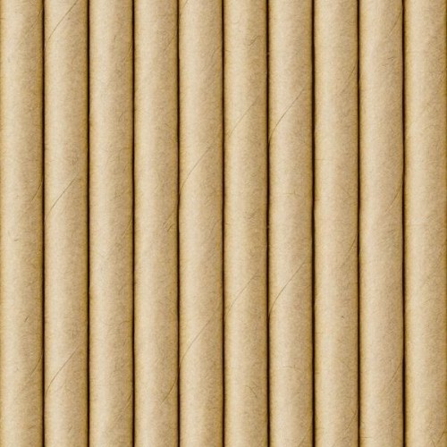 Słomki papierowe, kraft 19.5cm 10szt