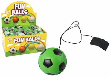 Piłka nożna na gumce jojo 6cm zielona, Leantoys
