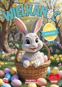 KOLOROWANKA WIELKANOC Z ZAJĄCZKIEM Z NAKLEJKAMI