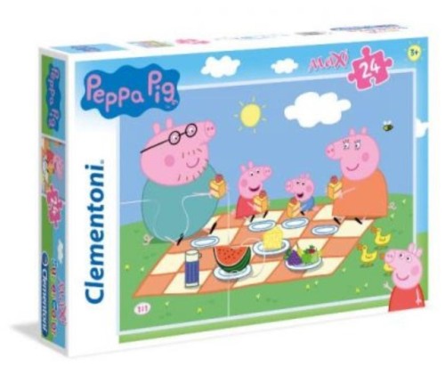 Puzzle 24 Maxi Super Kolor Peppa Pig, Clementoni