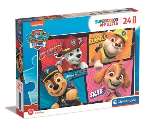Puzzle 24 Maxi Super Kolor Paw Patrol, Clementoni