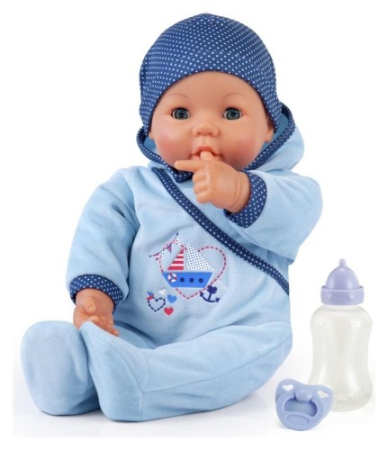 Lalka Hello Baby 46cm niebieska, Bayer Design